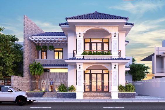 mẫu nhà hai tầng mái Nhật