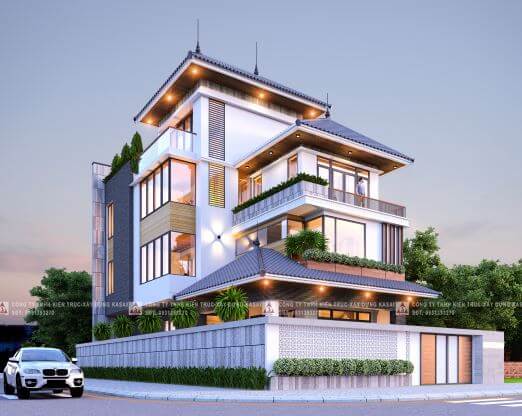 mẫu nhà hai tầng mái Nhật