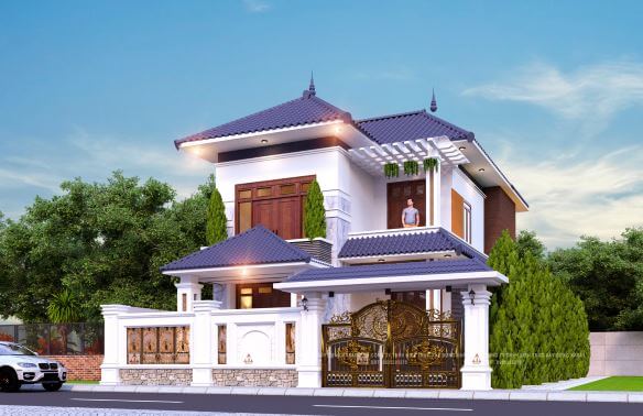 mẫu nhà hai tầng mái Nhật