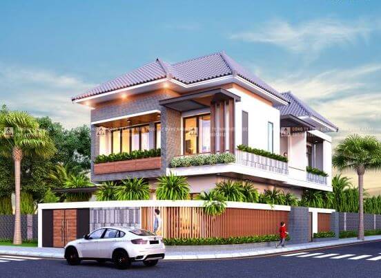 mẫu nhà hai tầng mái Nhật