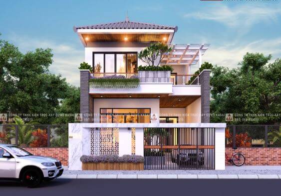 mẫu nhà hai tầng mái Nhật