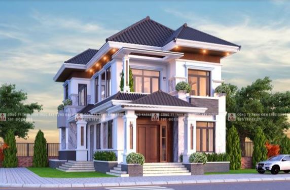 mẫu nhà hai tầng mái Nhật