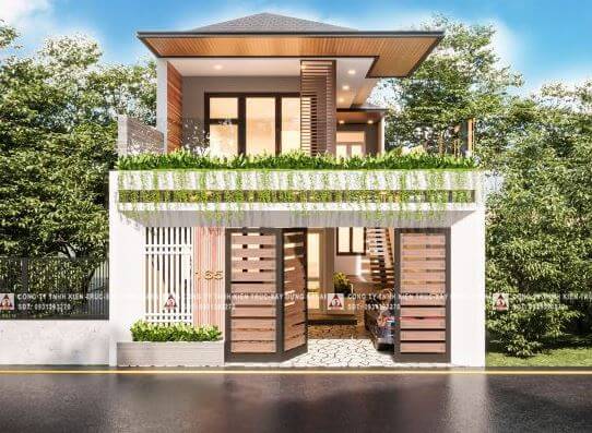 mẫu nhà hai tầng mái Nhật