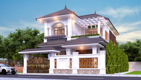 mẫu nhà hai tầng mái Nhật