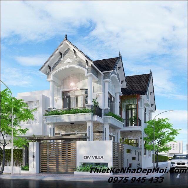 nhà góc 2 tầng
