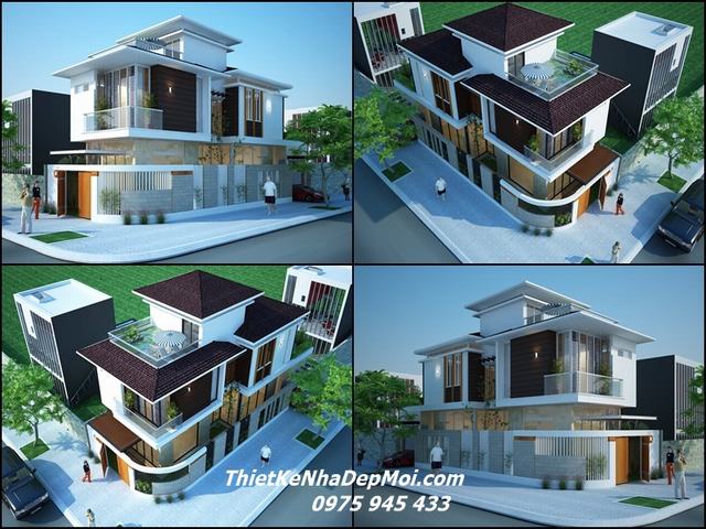 nhà góc 2 tầng