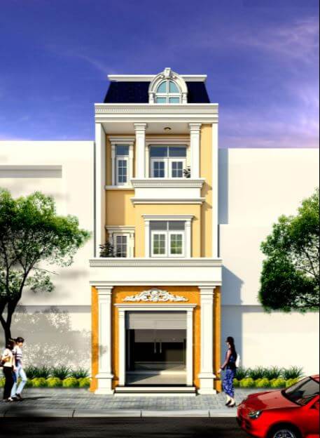 nhà ống 3 tầng kiểu pháp hiện đại