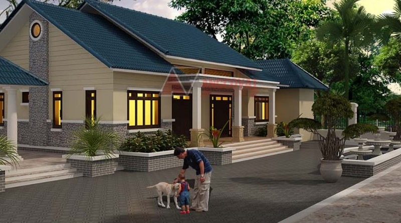 Mẫu nhà ngang 1 tầng đẹp