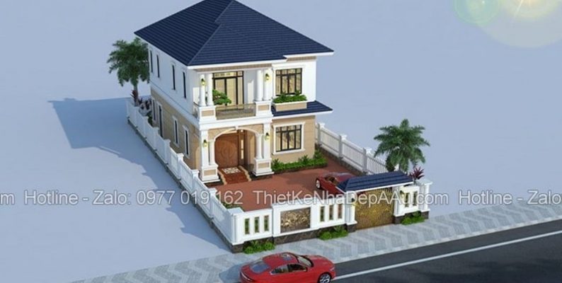 bản vẽ nhà 2 tầng mái nhật