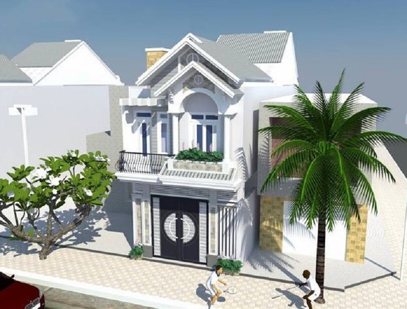 mẫu nhà ống 2 tầng mái thái đẹp 2022