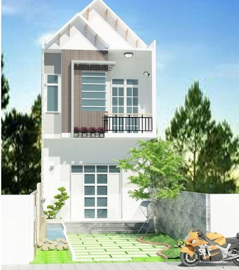 mẫu nhà ống 2 tầng mái thái đẹp 2022